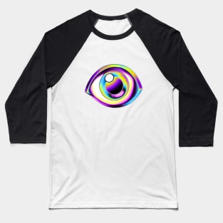 Holographic Emoji Eye Baseball T-Shirt